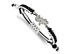Stainless Steel MLB LogoArt Chicago White Sox Adjustable Cord Bracelet
