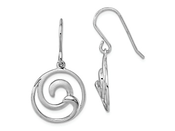 Picture of Rhodium Over Sterling Silver Double Wave Dangle Earrings