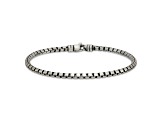 Sterling Silver Antiqued and Satin 3.2mm Box 8 Inch Chain