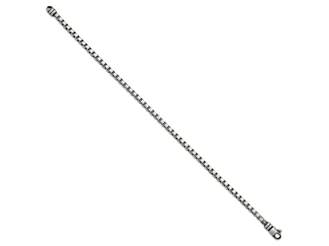Sterling Silver Antiqued and Satin 3.2mm Box 8 Inch Chain