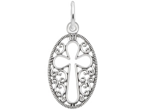 Silver Filigree Cross Charm