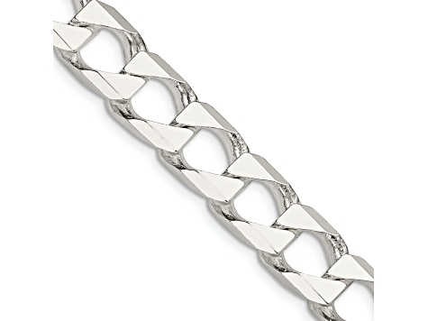 Sterling Silver 10.3mm Flat Open Curb Chain