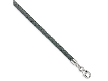 Picture of Gray Leather 14" with 2" Extension Choker or Wrap Bracelet