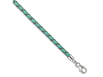 Picture of Teal Leather 14" with 2" Extension Choker or Wrap Bracelet