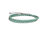 Teal Leather 14" with 2" Extension Choker or Wrap Bracelet