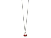 Sterling Silver Polished Black and Red Enameled Ladybug Children's Necklace
