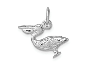 Picture of Rhodium Over Sterling Silver Pelican Pendant