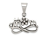 Sterling Silver Antiqued Mom Charm