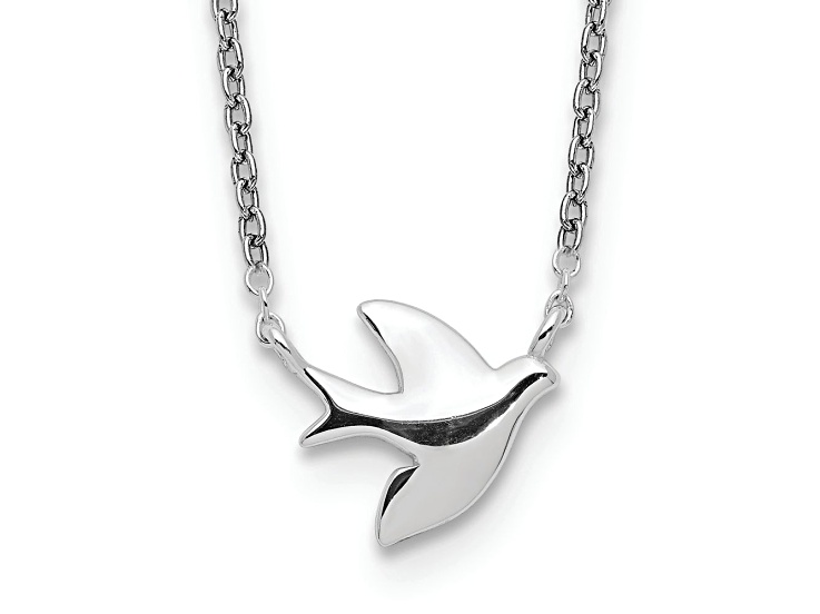 Sterling Silver Bird Pendant Necklace - 18W62A | JTV