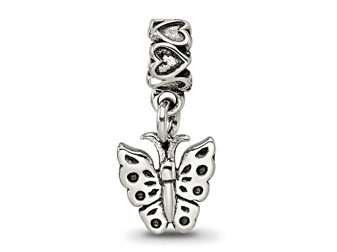 Sterling Silver Butterfly Dangle Bead