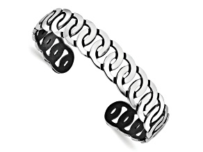 Sterling Silver Antiqued, Burnished and Polished 12mm Cuff Bangle