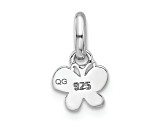 Rhodium Over Sterling Silver Children's Small Enamel Butterfly Pendant