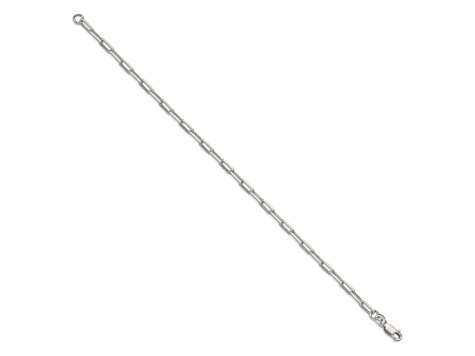 Sterling Silver 3.25mm Elongated Open Link Chain Bracelet