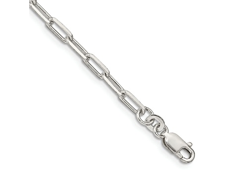 Sterling Silver 3.25mm Elongated Open Link Chain Bracelet
