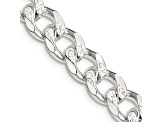 Sterling Silver 8mm Pavé Curb Chain