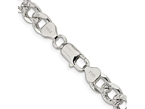 Sterling Silver 8mm Pavé Curb Chain - 192BBC | JTV.com