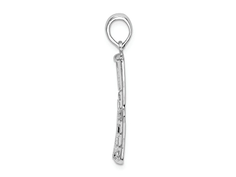 Rhodium Over Sterling Silver Polished Large Key West USA Pendant