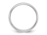 Rhodium Over Sterling Silver 4mm Half-Round Band