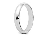 Rhodium Over Sterling Silver 4mm Half-Round Band