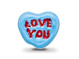 Sterling Silver Love You Enameled Heart Bead