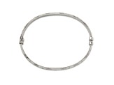 Sterling Silver Diamond-cut 6mm Bangle and 4mm Hoop Earring Set