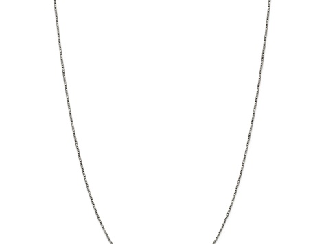 Rhodium Over Sterling Silver .9mm Box Chain Necklace