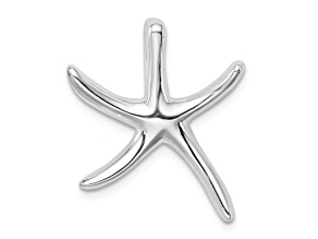 Rhodium Over Sterling Silver Starfish Slide Pendant