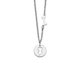 Sterling Silver Rhodium-plated Puppy and Bone with 1-inch Extension Necklace