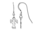 Rhodium Over Sterling Silver MLB LogoArt Texas Rangers Dangle Earrings