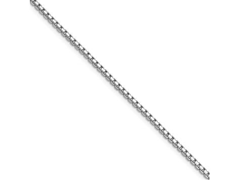 Rhodium Over Sterling Silver 1.7mm 8 Sided D/C Mirror Box Chain