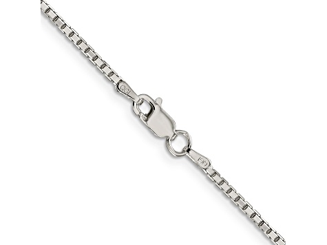 Rhodium Over Sterling Silver 1.7mm 8 Sided D/C Mirror Box Chain