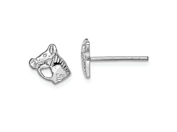 Picture of Rhodium Over Sterling Silver  Horse Head Children's Post Earrings