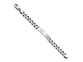 Sterling Silver Antiqued Curb Link ID Bracelet