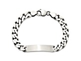 Sterling Silver Antiqued Curb Link ID Bracelet