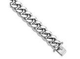 Rhodium Over Sterling Silver Curb Link Men's 8.5 Inch Bracelet