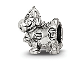 Sterling Silver Cow with Bell Bead