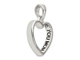 Sterling Silver Enamel LOVE YOU MOM Heart Pendant