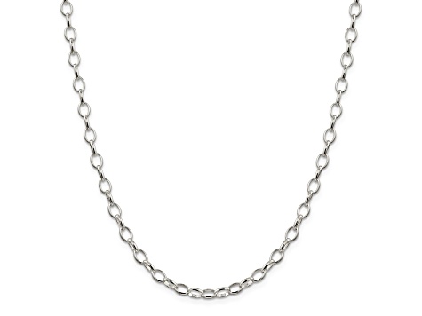 Sterling Silver 5mm Fancy Rolo Chain Necklace