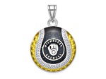 Rhodium Over Sterling Silver MLB LogoArt Milwaukee Braves Enameled Pendant