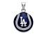 Rhodium Over Sterling Silver MLB LogoArt Los Angeles Dodgers Enameled Pendant