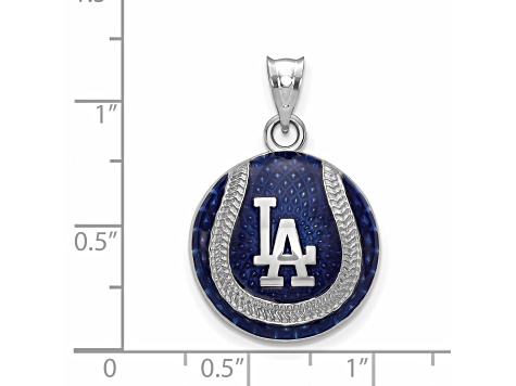 Rhodium Over Sterling Silver MLB St. Louis Cardinals LogoArt Enameled  Pendant