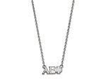 Rhodium Over Sterling Silver LogoArt Alpha Epsilon Phi Medium Pendant Necklace
