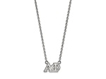 Rhodium Over Sterling Silver LogoArt Alpha Phi Medium Pendant Necklace