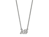 Rhodium Over Sterling Silver LogoArt Alpha Phi Medium Pendant Necklace