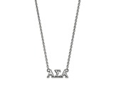 Rhodium Over Sterling Silver LogoArt Alpha Sigma Alpha Medium Pendant Necklace