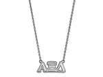 Rhodium Over Sterling Silver LogoArt Alpha Xi Delta Medium Pendant Necklace