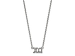 Rhodium Over Sterling Silver LogoArt Chi Omega Medium Pendant Necklace