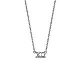 Rhodium Over Sterling Silver LogoArt Chi Omega Medium Pendant Necklace