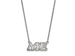 Rhodium Over Sterling Silver LogoArt Delta Phi Epsilon Medium Pendant Necklace