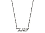 Rhodium Over Sterling Silver LogoArt Kappa Alpha Theta Medium Pendant Necklace